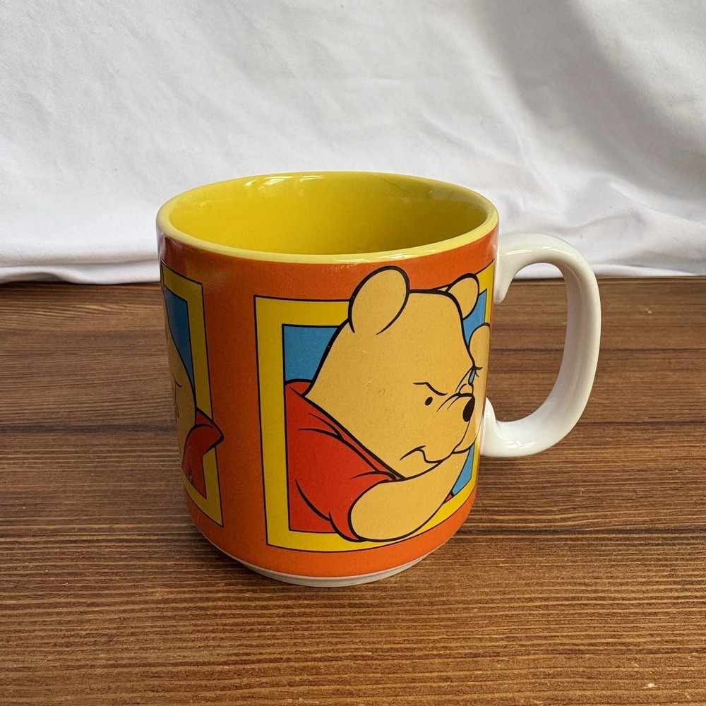Disney Winnie‎ the Pooh Ceramic Coffee Mug Yellow Orange Cup